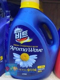 Nước Giặt Xả Beat Aromawave Hoa Cúc Lion Korea Hàn Quốc Can 3L / LION KOREA) 비트 아로마웨이브 용기(카모마일)_겸용 3L