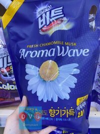 Nước Giặt Xả Beat Aromawave Hoa Cúc Lion Korea Hàn Quốc Túi 2L / LION KOREA) 비트 아로마웨이브 리필(카모마일)_겸용 2L
