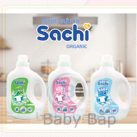 Nước Giặt Xả Cho Bé Sachi Organic Hương Thơm Dịu Nhẹ, Làm Sạch Vết Bẩn, Làm Mềm và Giữ Bền Màu Vải - Chai 2kg