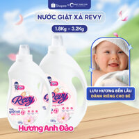 Nước giặt xả Dành cho bé REVY 2 trong 1 - Hương Anh Đào 1.8Kg 3.8Kg - Dịu nhẹ,  an toàn cho bé