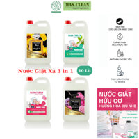 Nước Giặt Xả Hữu Cơ Thơm Lâu MAS.CLEAN An Toàn Cho Da, Nước Giặt Đồ An Toàn Cho Bé - Can 10 Lít Siêu Tiết Kiệm