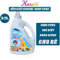Nước Giặt Xả Quần Áo Cho Bé Karabi Baby Care 3500ml, Công Thức Sữa Giặt Mới Dành Riêng Cho Da Nhạy Cảm