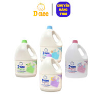 Nước giặt xả quần áo Dnee cho bé sơ sinh can 3000ml đủ 5 màu (xanh dương, hồng, xanh lá, tím, trắng)