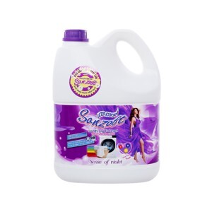 Nước giặt xả Sanzoft hương hoa violet can 3.5 lít