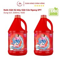 Nước giặt xả SPY Đỏ 2 trong 1 dùng cho Máy giặt cửa ngang, dung tích 3.4L/4.5L, Hương nước hoa Pháp lưu hương 7 n