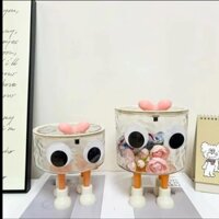 Nước gợn sóng Phòng Tắm Khăn Giấy Hộp Bảo Quản Có Nắp Để Bàn Kẹp Tóc Vòng Cao Su Bảo Quản Hộp Tổ Chức Trong Suốt Acrylic 2.021