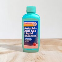 Nước hỗ trợ giảm đau dạ dày Walgreens Antacid + Anti gas liquid 355ml vị cherry hàng Mỹ