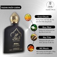 Nước hoa Dubai chính hãng giá rẻ thơm lâu, Nước hoa Dubai OUD SULTAN cao cấp - 100ml, Lưu hương trên 8h