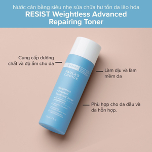 Nước hoa hồng cho da dầu và lão hóa Paula’s Choice Resist Weightless Advanced Repairing Toner 118ml