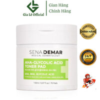 Nước Hoa Hồng Dạng Miếng SenaDemar AHA Glycolic Acid Toner Pad 70 Miếng Nhập Khẩu Hàn Quốc, Tẩy Tế Bào Chết Và Dưỡng Ẩm
