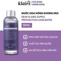 Nước hoa hồng Dear, Klairs Supple Preparation Unscented Toner chính hãng - 180ml