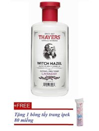 Nước Hoa Hồng Không Chứa Cồn Thayers Alcohol Free Witch Hazel Toner Lavender 355ml + Tặng bông tẩy trang ipek