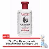 Nước hoa hồng không cồn hương hoa hồng THAYERS® Alcohol-Free Rose Petal Witch Hazel Toner 355ml (Dành cho da khô da thường) + Tặng Bông tẩy trang cao cấp Bella Duo Cotton 80 miếng