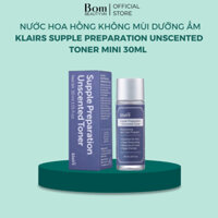 Nước Hoa Hồng Không Mùi Dành Cho Da Nhạy Cảm Klairs Supple Preparation Unscented Toner 30ml