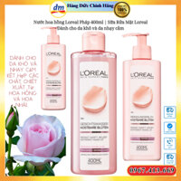 Nước hoa hồng Loreal Pháp 400ml | Sữa Rửa Mặt Loreal dành cho da khô và da nhạy cảm