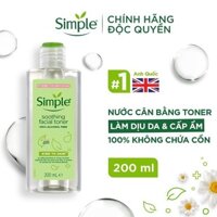 Nước hoa hồng Simple, Toner Simple Kind To Skin Soothing Facial