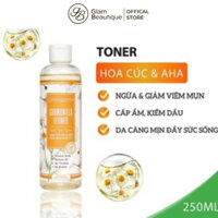 Nước hoa hồng toner hoa cúc & AHA ngừa mụn, giảm dầu dành cho da Mụn Nhạy Cảm MILAGANICS 250ml/chai Glam Beautique