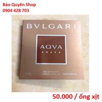 Nước hoa nam vial sample BVLGARI AQVA Amara EDT 1.5mL