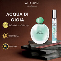 Nước Hoa Nữ Acqua Di Gioia Giò Xanh EDP Chính Hãng Authen Perfume Phong Cách Tươi Mát 10ml Dạng Xịt