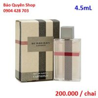 Nước hoa nữ mini Burberry London For Women – Eau de Parfum 4.5mL