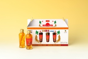 Nước hồng sâm Hàn Quốc chính hãng KGS hộp 10 chai x 120ml có củ sâm tươi