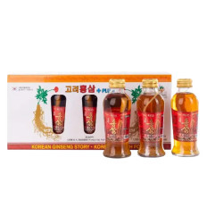 Nước hồng sâm Hàn Quốc chính hãng KGS hộp 10 chai x 120ml có củ sâm tươi