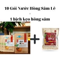 NƯỚC HỒNG SÂM LÊ HÀN QUỐC (HỘP 10 GÓI) + KẸO HỒNG SÂM 200G