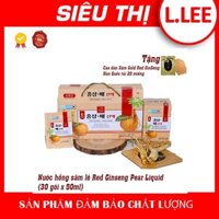 Nước hồng sâm lê Red Ginseng Pear Liquid 30 gói x 50ml tặng 20 miếng cao dán sâm Gold Red Ginseng Hàn Quốc