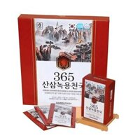 Nước Hồng Sâm Núi Nhung Hươu Hansusam 365 Korean Cultured Wild Ginseng Root Deer Antlers Hộp 30 Gói