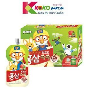 Nước hồng sâm trẻ em hiệu Pororo – Thùng 10 túi 100ml