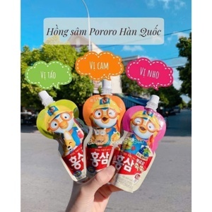 Nước hồng sâm trẻ em hiệu Pororo – Thùng 10 túi 100ml