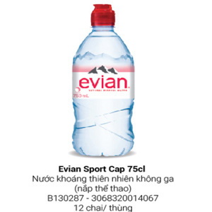 Nước khoáng đóng chai Evian chai 750ml