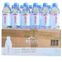 Nước Khoáng Evian (Thùng 24 Chai) 330ML - Nhập Khẩu Từ Pháp