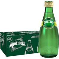 Nước khoáng Perrier có gas của Pháp nguyên thùng 24 chai 330ml