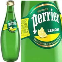 Nước khoáng Perrier Lemon có gas (hương chanh) nhập khẩu Pháp nguyên thùng 24 chai 330ml