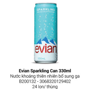 Nước khoáng thiên nhiên Evian chai 330ml
