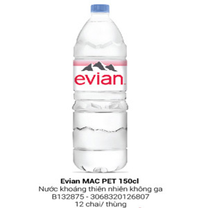 Nước khoáng thiên nhiên Evian chai 1.5L