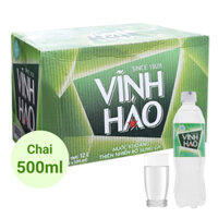 Nước khoáng Vĩnh Hảo có ga 500ml (thùng 24 chai)