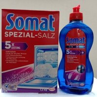 Nước làm bóng Somat 500ml+ Muối rửa bát Somat 1,2kg