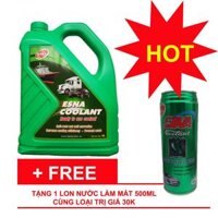 Nước làm mát động cơ xe ô tô màu xanh Esna Coolant 4L tặng lon 500ml