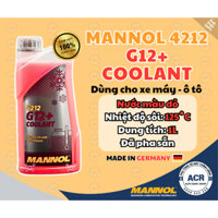 Nước Làm Mát MANNOL G12+ COOLANT - Nước Làm Mát Động Cơ 1000ML