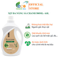 Nước lau kính ECOCARE tinh dầu sả chanh, xịt đa năng, lau bàn ăn, lau bếp, khử mùi