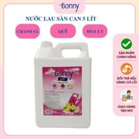 Nước lau sàn can 5L BONNY, nước lau sàn sả chanh, hương quế, hương hoa ly chiết xuất thiên nhiên, sạch bóng vượt trội
