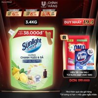 Nước lau sàn Cao Cấp Sunlight  Tinh dầu Thảo mộc Ngăn côn trùng Túi 3.4kg (Chanh & Sả | Quế & Cam)
