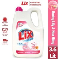 NƯỚC LAU SÀN LIX HƯƠNG LILY VÀ HOA HỒNG 3,6L LL360 NƯỚC LAU NHÀ HƯƠNG DỊU NHẸ THANH KHIẾT DIỆT KHUẨN HỮU CƠ SẠCH BÓNG