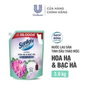 Nước lau sàn Sunlight túi 3.6kg hương hoa hạ bạc hà - Chính hãng