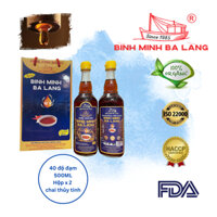Nước mắm Bình Minh Ba Làng rút nỏ đặc biệt 40 độ đạm 2 chai thủy tinh 500ml