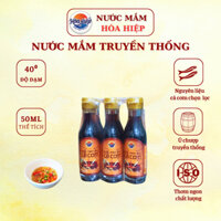 Nước mắm cao cấp Hòa Hiệp 40 độ đạm chai nhỏ 50ml/Lốc 06 chai -Nước mắm cá cơm truyền thống thơm ngon