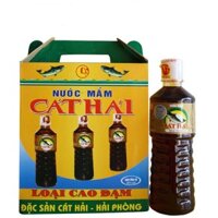 Nước mắm Cát Hải - 1Vỉ 3 Chai  loại cao đạm, chai nhựa 27 độ đạm 500ml