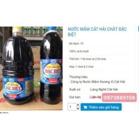 nước mắm cát hải loại đặc biệt(2 lít)